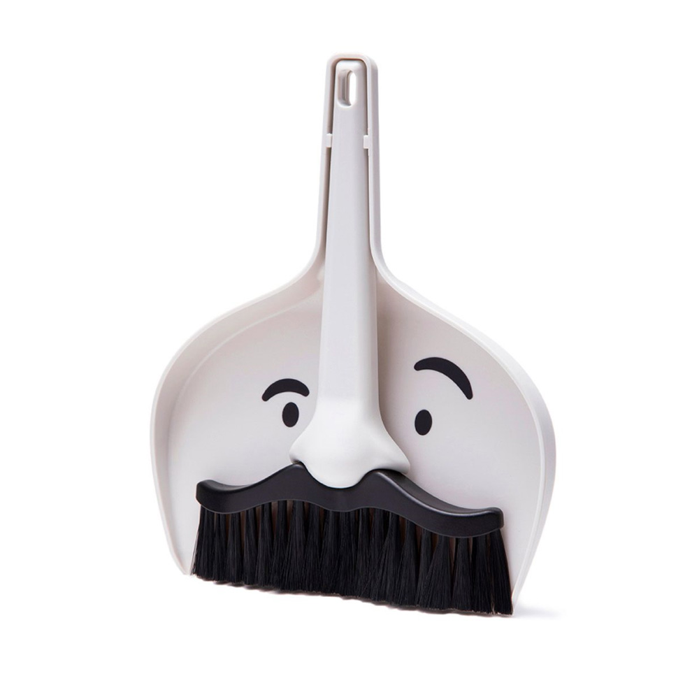 미스터 콧수염 미니 빗자루 쓰레받기 세트 책상 빗자루 세트 - 상세 이미지 3
