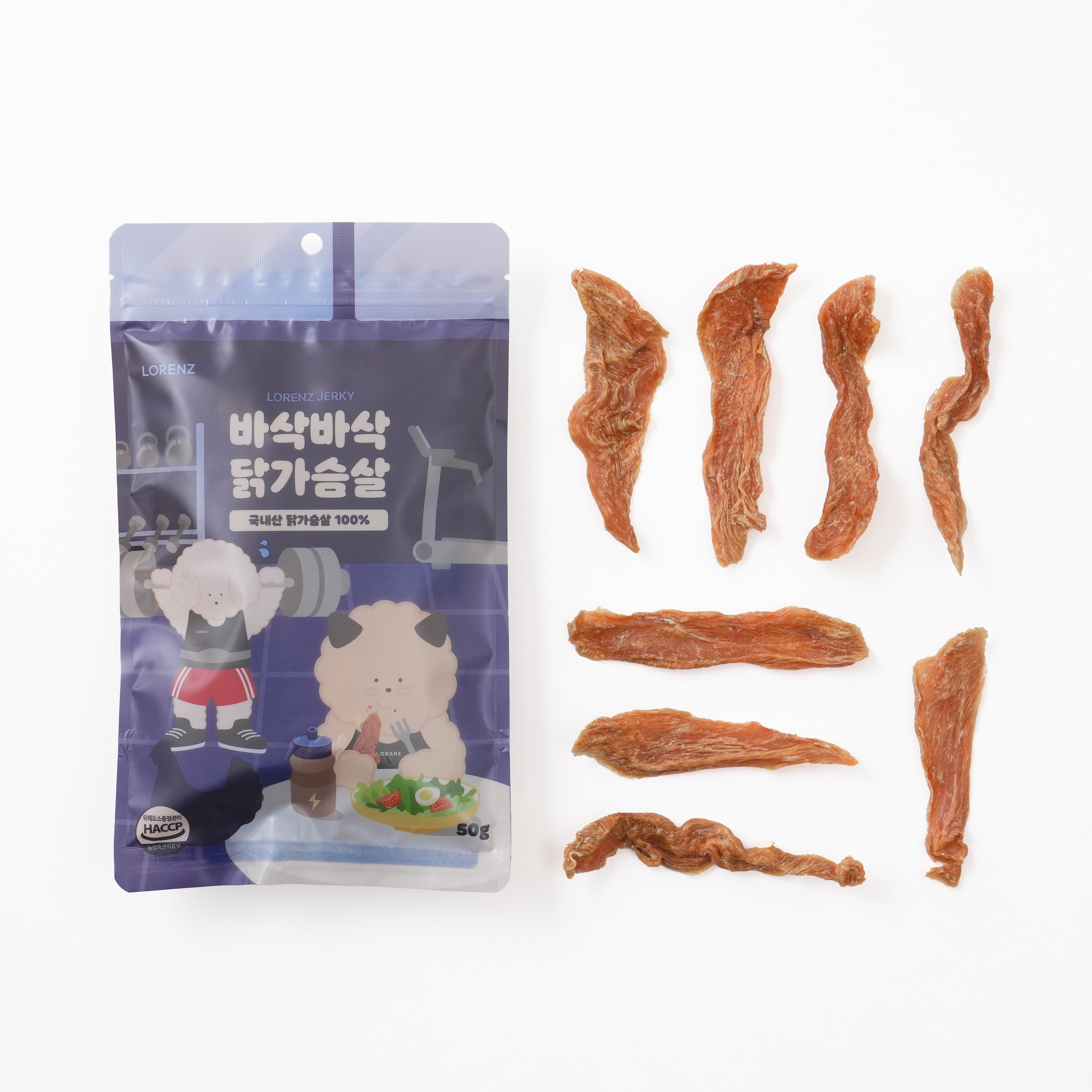 [오늘출발] 강아지 진짜육포 로렌츠 져키 수제 간식 바삭바삭 닭가슴살, 50g, 1개 - 상품 이미지