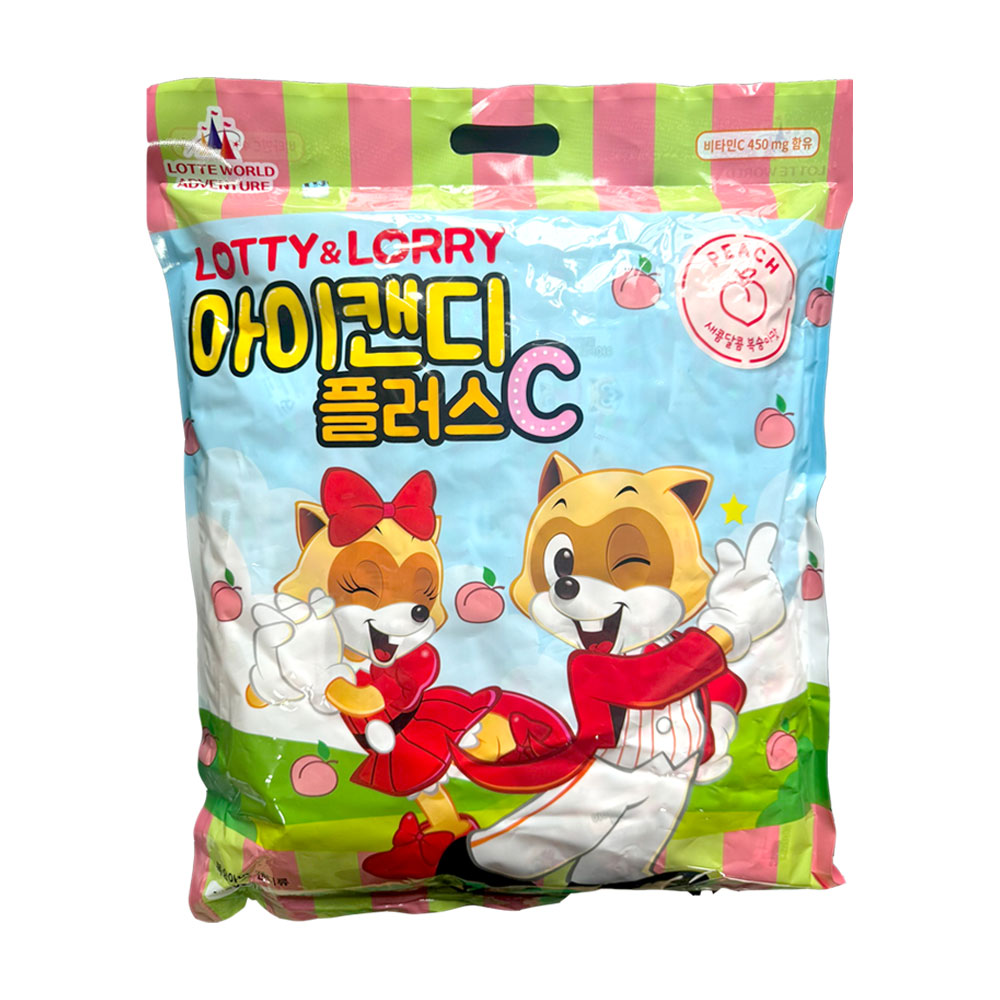 로티로리 아이캔디 플러스C 어린이비타민 1000정 새콤달콤 복숭아맛 대용량 - 상품 이미지