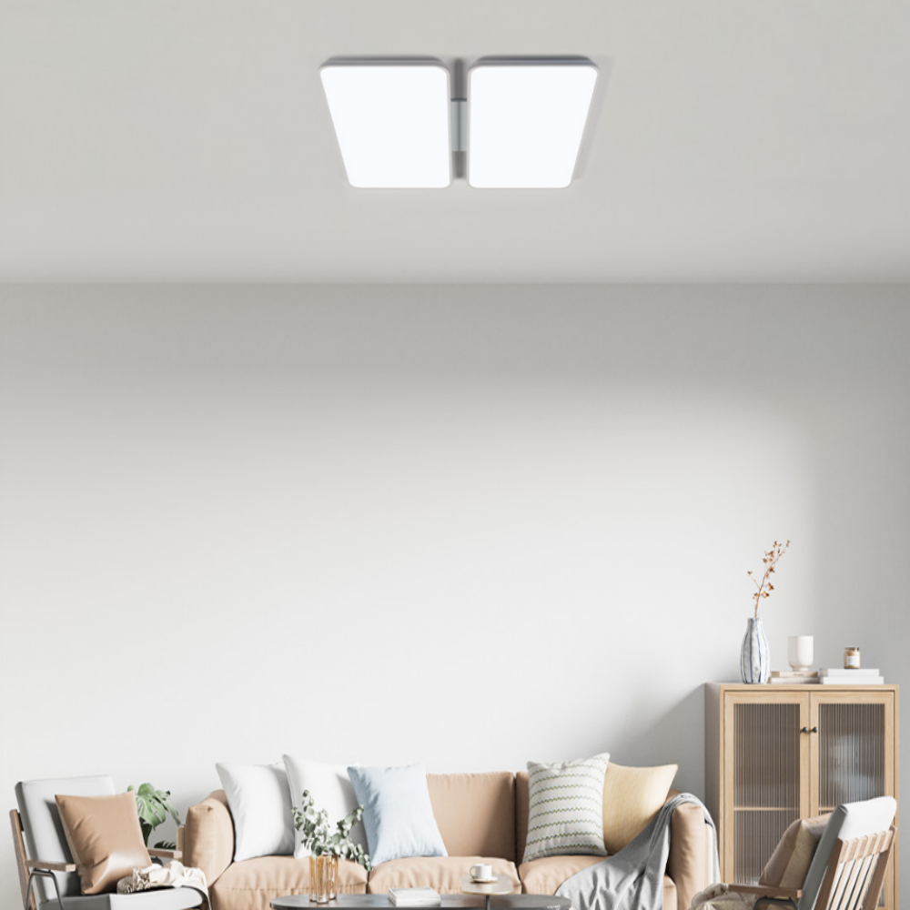 무료+당일발송/KC인증 국산 LED 100W 삼성칩 사각 시스템 거실등 거실조명 화이트 - 상세 이미지 2