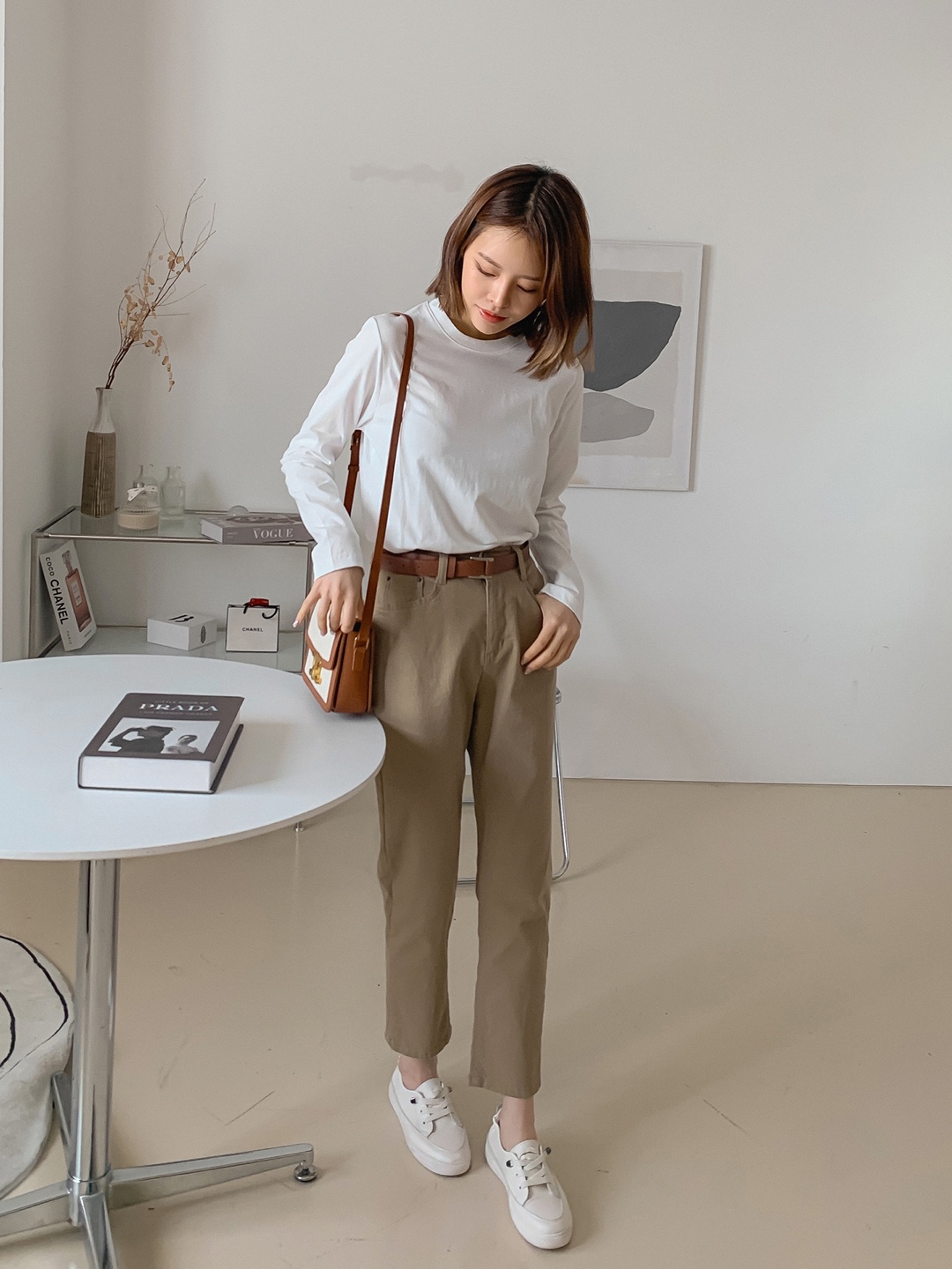 데일리즈 여성라운드면티 기본긴팔티셔츠 20수 면티 베이직노멀핏 자체체작 - 상세 이미지 4