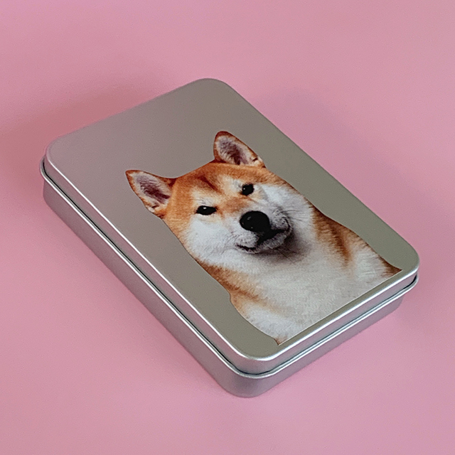 강아지 고양이 반려동물 틴케이스 제작 커스텀 금속 철제 케이스 투명 하프 상반신 이미지 8