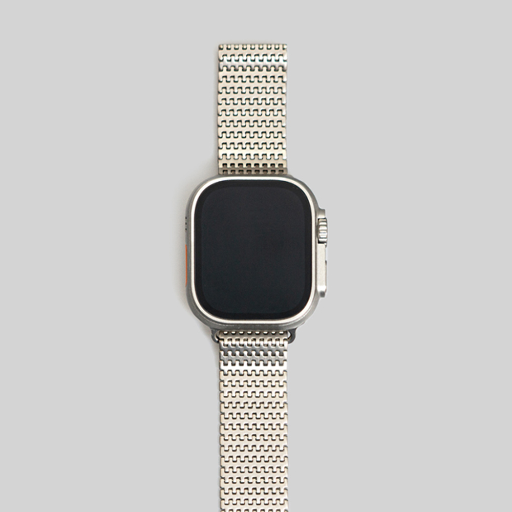 웨어플래닛 티타늄 애플워치 울트라 밀레니즈루프 스트랩 울트라 10 호환 스프로킷 마그네틱 자석 메탈 밴드