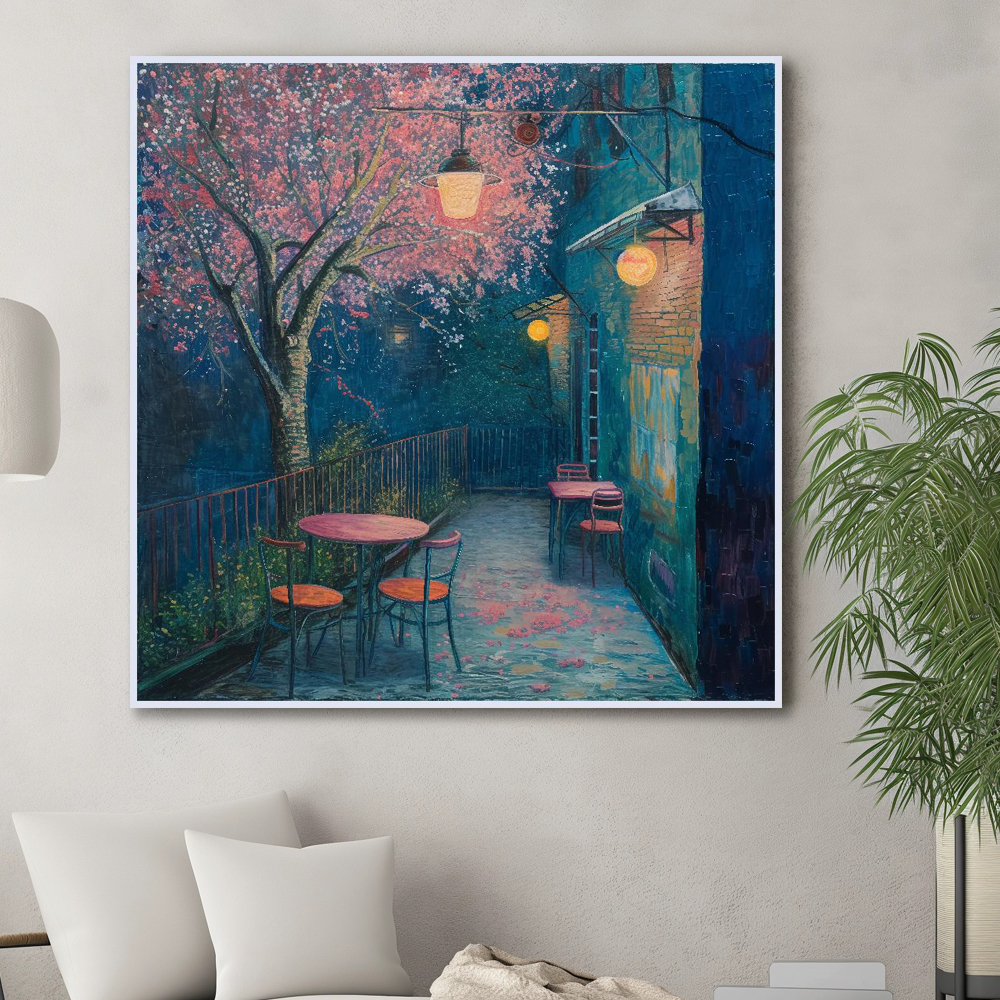 파리의야경 80cm x 80cm 무광화이트 알루미늄액자 카페인테리어 - 상세 이미지 2
