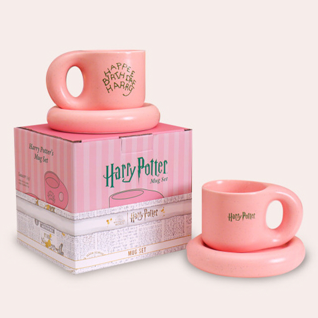 뭉뚝머그컵 홈카페 예쁜 머그 생일 선물 해리포터 소서 세트 270ml - 상세 이미지 4