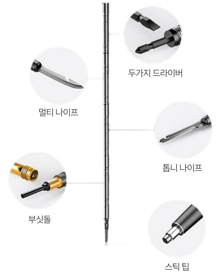 칵토 등산 스틱 다용도 캠핑 산악용 지팡이 백패킹 아웃도어 야외용 폴 스틱 - 상세 이미지 2