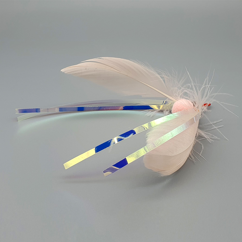 ABIBI'S GOMULSANG 수제 고양이 리필 장난감 천연 깃털 폼폼이 레인보우 필름 핑크 스니치 이미지 4