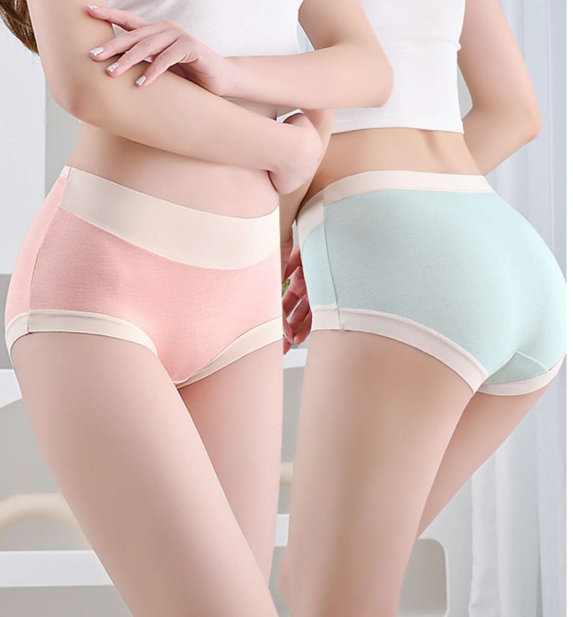 [5만장돌파!🚀3+1증정 가격장난X]데이 여성팬티 여자팬티 심리스 하이웨스트 모달 텐셀 빅사이즈 인견 햄라인 면 팬티 상세 이미지 22