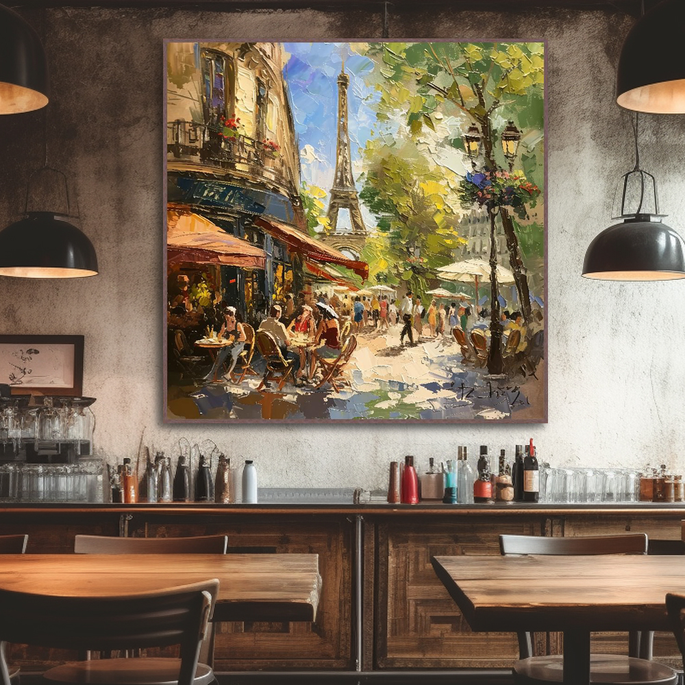 파리의야경 80cm x 80cm 무광화이트 알루미늄액자 카페인테리어 - 상세 이미지 4