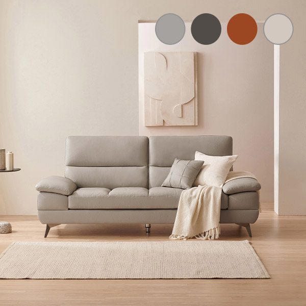 [삼익가구]오스틴 통가죽 천연면피 3인용 소파(스툴제외)