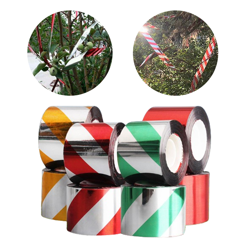 두께 2.5CM 레드 조류 퇴치 테이프 반짝이 빛 반사 비둘기 참새 까마귀 새 쫓기 버드 스파이크 똥 깃털 허수아비 퇴치법 과수원 농작물 보호 - 상품 이미지