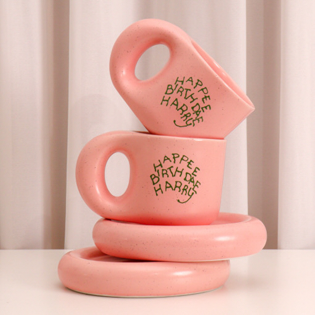 뭉뚝머그컵 홈카페 예쁜 머그 생일 선물 해리포터 소서 세트 270ml - 상세 이미지 3