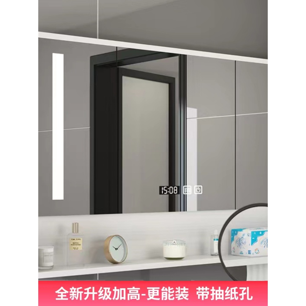 화장실 상부장 터치 LED 세면대 거울 정리함 - 상세 이미지 2