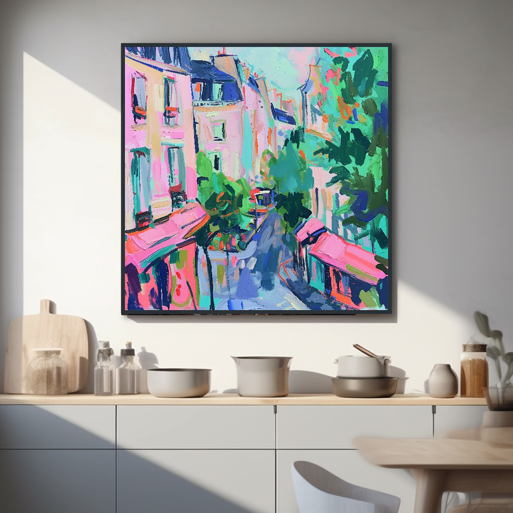 파리의야경 80cm x 80cm 무광화이트 알루미늄액자 카페인테리어 - 상세 이미지 5