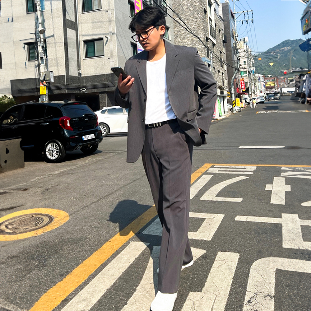 남자결혼식하객룩 남자결혼식복장 셋업 수트 캐주얼정장 - 메인 이미지