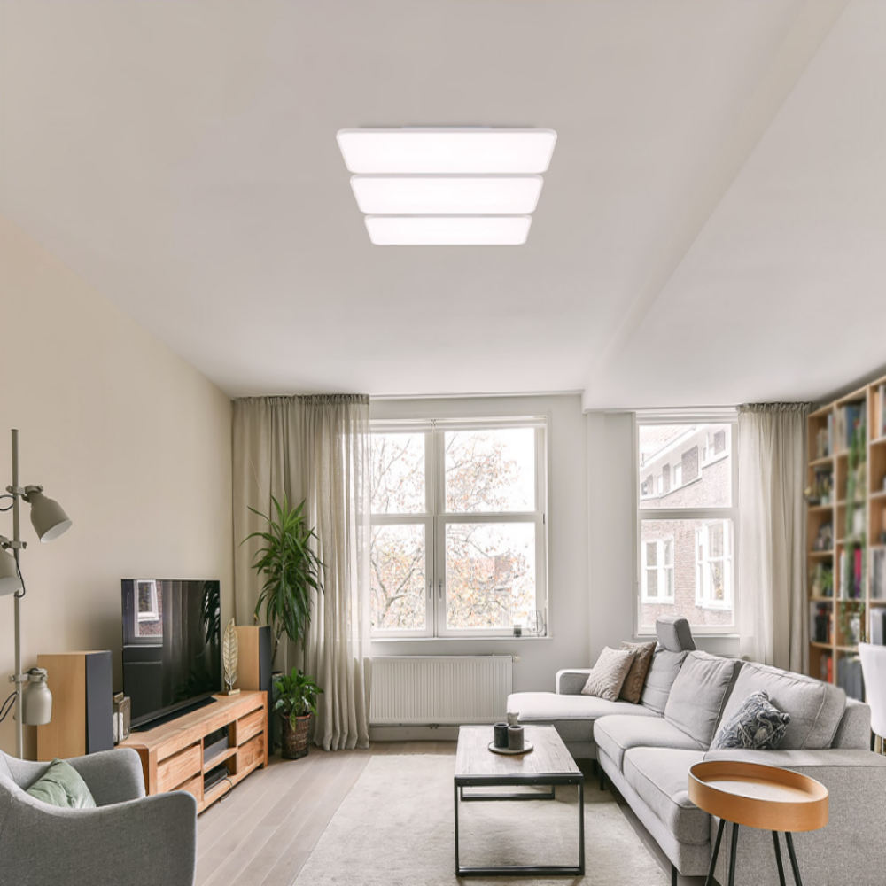 무료+당일발송/KC인증 국산 LED 150W 사각 시스템 거실등 거실조명 삼성칩 화이트 - 상품 이미지