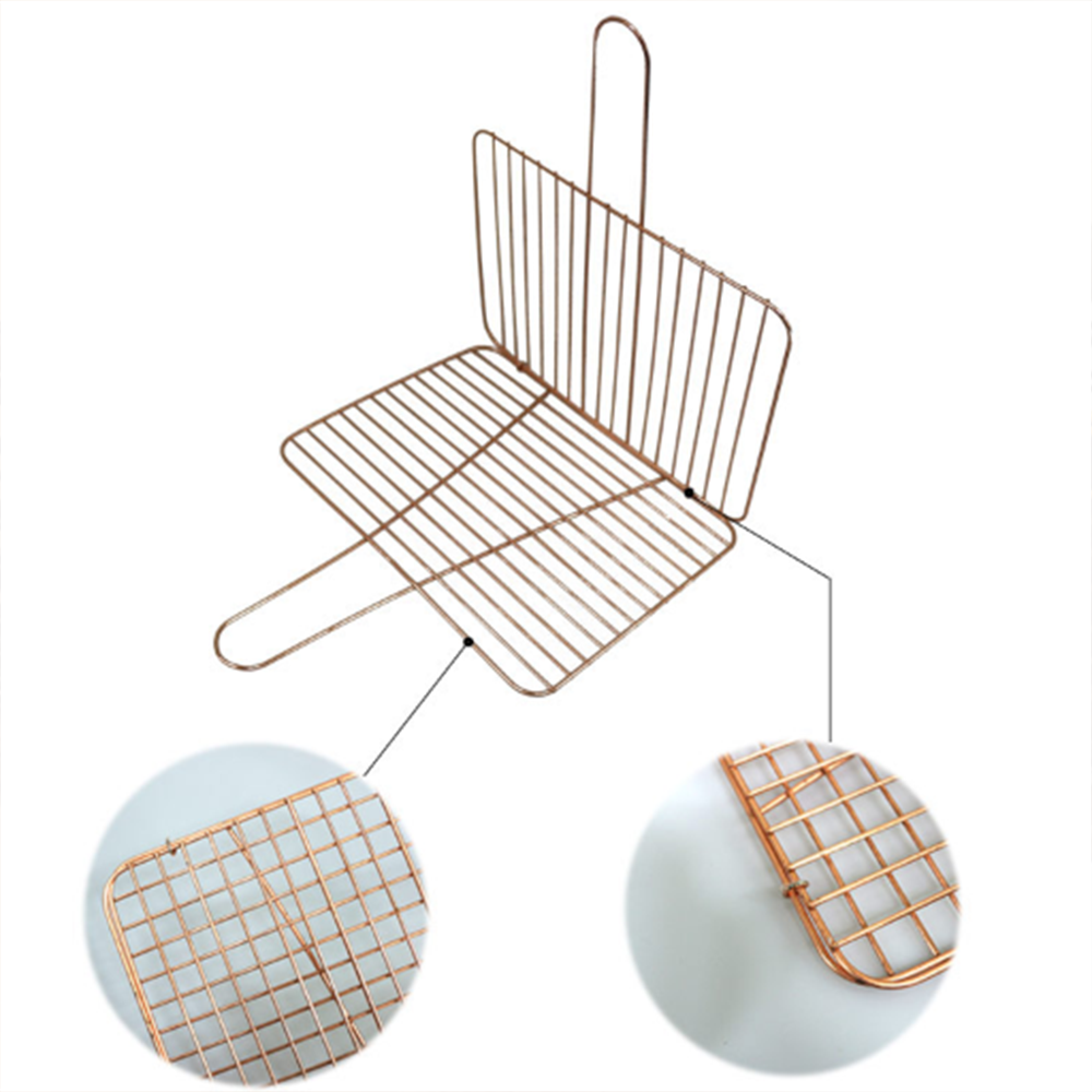 황동 석쇠 사각 캠핑 양면 그릴 동 구이용 고기 생선 구이 철판 굽는 손잡이 숯불 바베큐