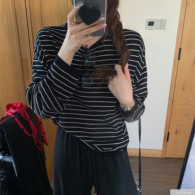 리콘 아이스 루즈핏 라운드 데일리 니트 10col 봄 여름 얇은 시원한 시스루 제이플로우 - 상세 이미지 5