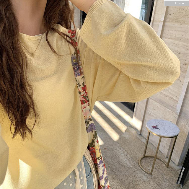 리콘 아이스 루즈핏 라운드 데일리 니트 10col 봄 여름 얇은 시원한 시스루 제이플로우 이미지 8