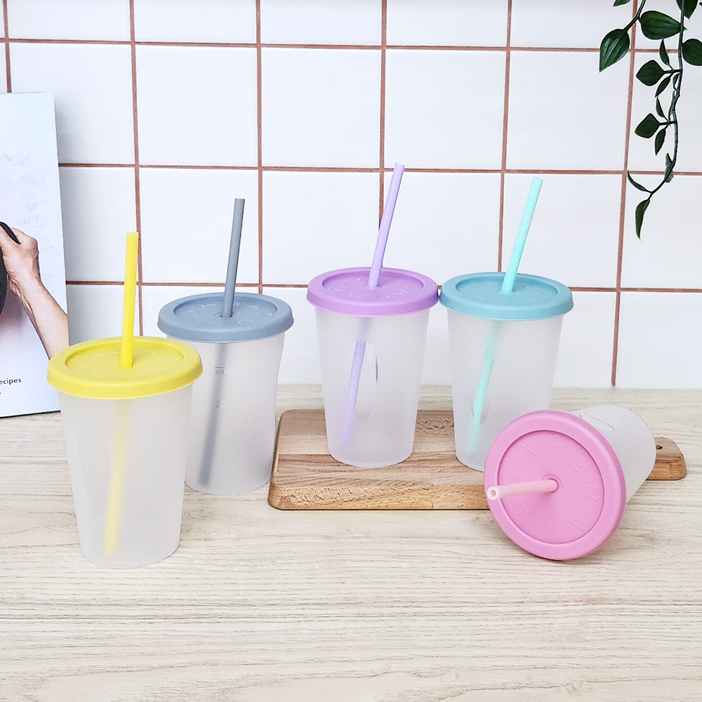 아가프라 심쿵빨대컵2P /400ml 환자 물컵,병원 요양원 빨대컵  실리콘 - 상품 이미지