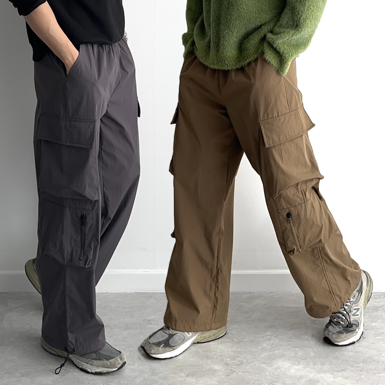파라슈트팬츠 고프코어바지 남자통바지 - 상품 이미지