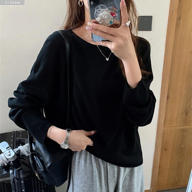 리콘 아이스 루즈핏 라운드 데일리 니트 10col 봄 여름 얇은 시원한 시스루 제이플로우 - 상세 이미지 3
