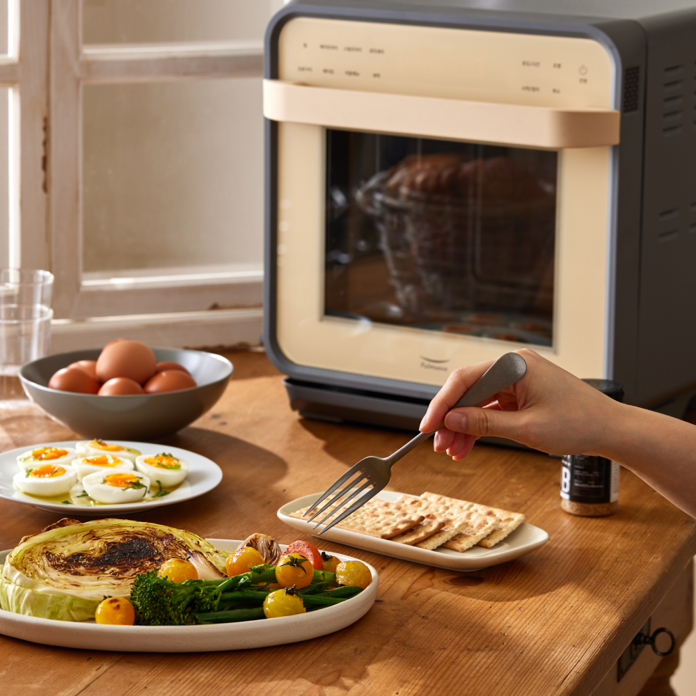 [예약판매] 풀무원 스팀쿡 플러스 에어프라이어 15L AV15D11 (옐로우/그레이)