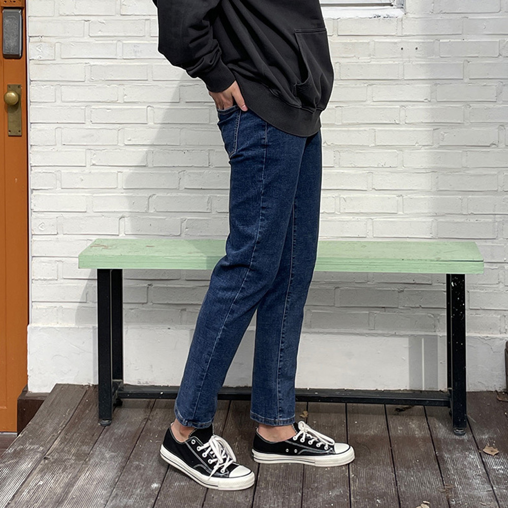 빅사이즈 남자 인밴딩 슬림핏 일자핏 스판 워싱 데님 청바지 S-5XL I5PC051 - 상세 이미지 5