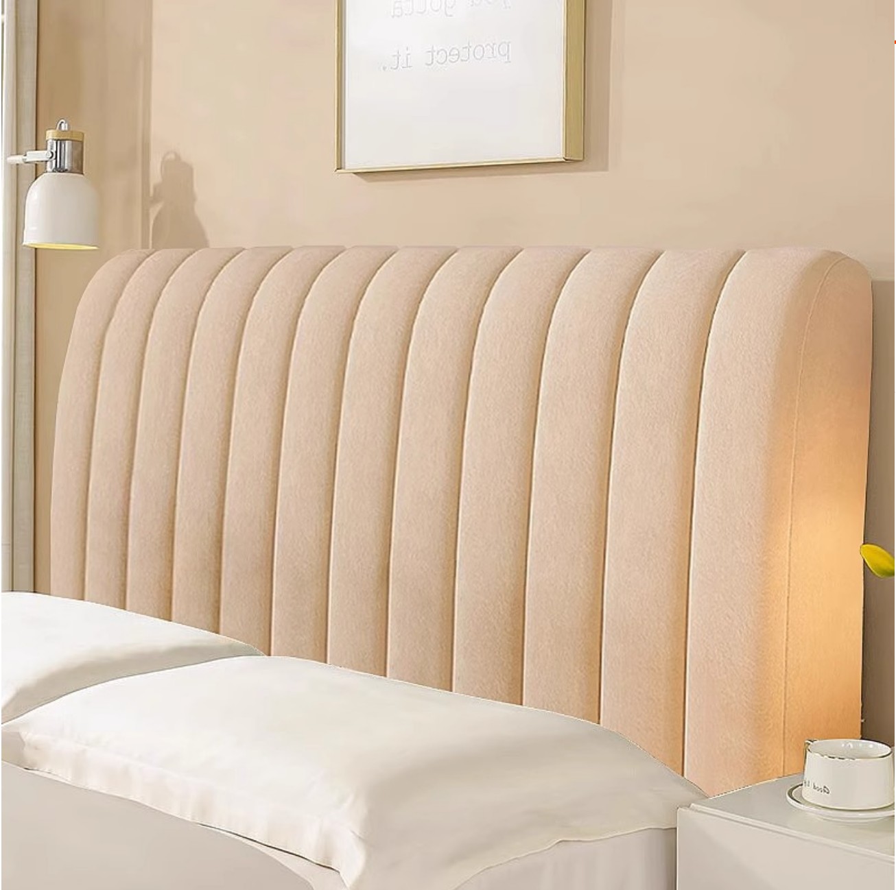 침대 헤드커버 쿠션 프레임 리폼 머리 보드 먼지덮개 천갈이 벨벳 퀼팅 화이트 120