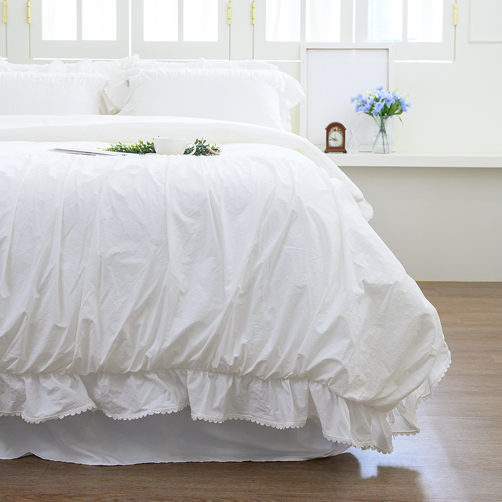 리눔아티카 부드러운 면 모달 호텔 셔링 레이스 차렵이불 세트