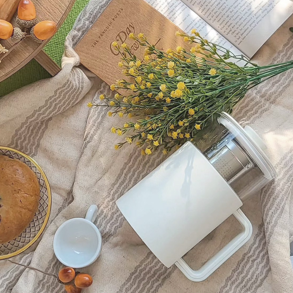 단미 유리 전기 티포트 보온 분유 커피 캠핑 무선  550ml KET01