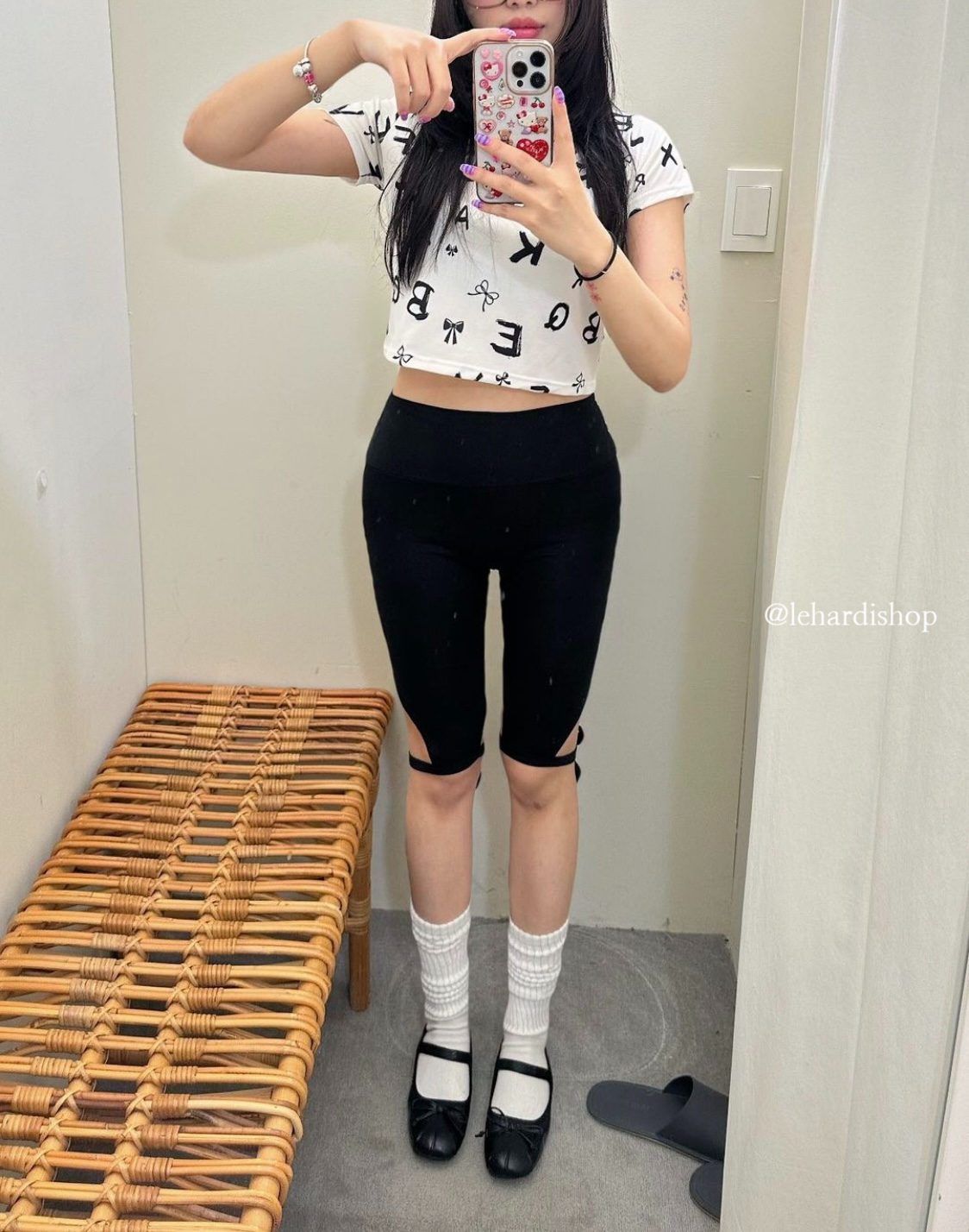 (블랙당일) 마지막장SALE ri 리본 리본레깅스 팬츠 상세 이미지 2