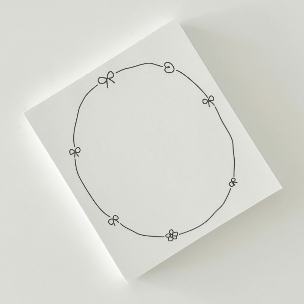 타이니띵스 리본 떡메모지 1권(100매) 화이트 메모지 비점착식 제품 이미지