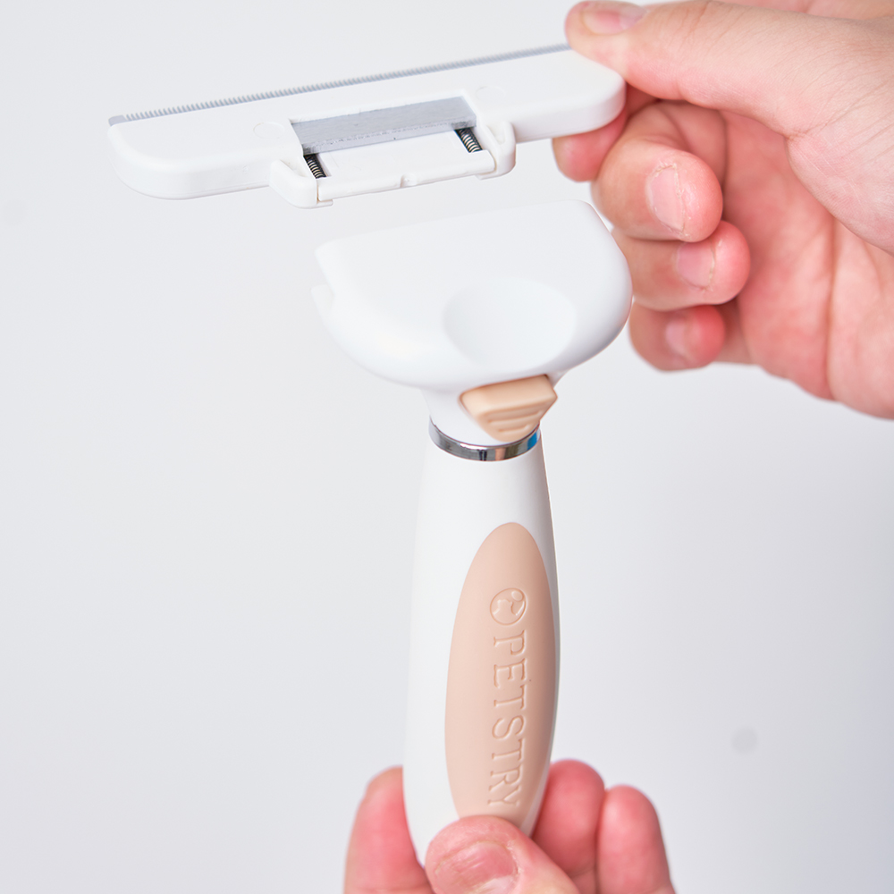 펫스츄리 강아지빗 고양이빗 원터치 죽은털제거브러쉬 S