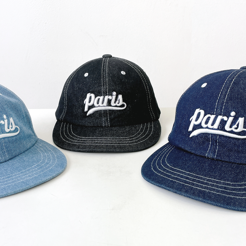 Paris 데님 스티치 남자 여자 여름 캠프캡 볼캡 야구 모자