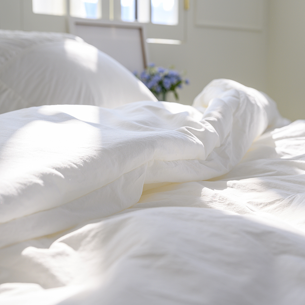 리눔아티카 부드러운 면 모달 호텔 셔링 레이스 차렵이불 세트