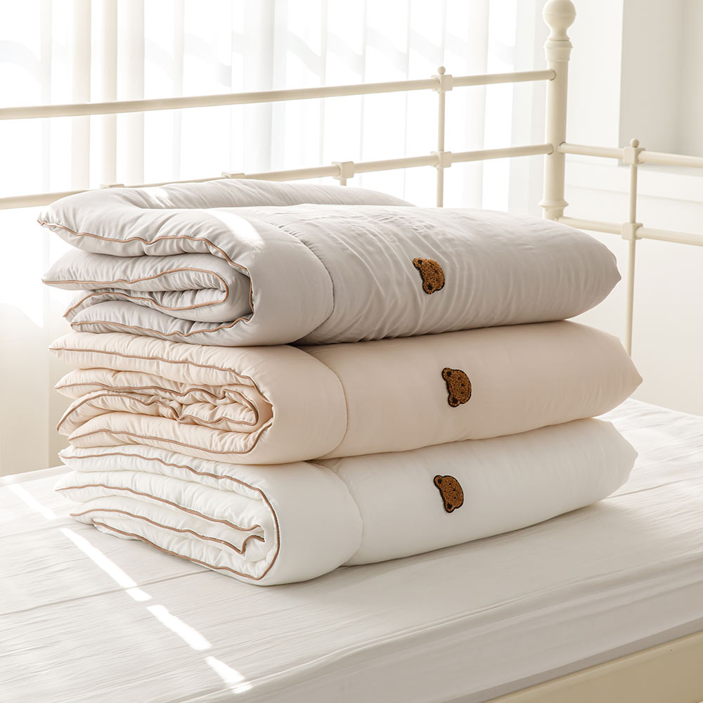 송화침장 모달 낮잠이불패드 초코 곰돌이자수 어린이 패드