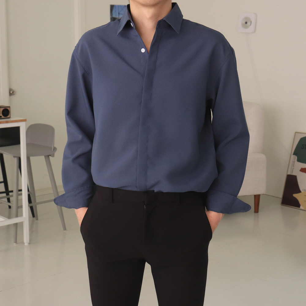 남자셔츠 실크 링클프리 남성남방 남자린넨셔츠 이미지 7