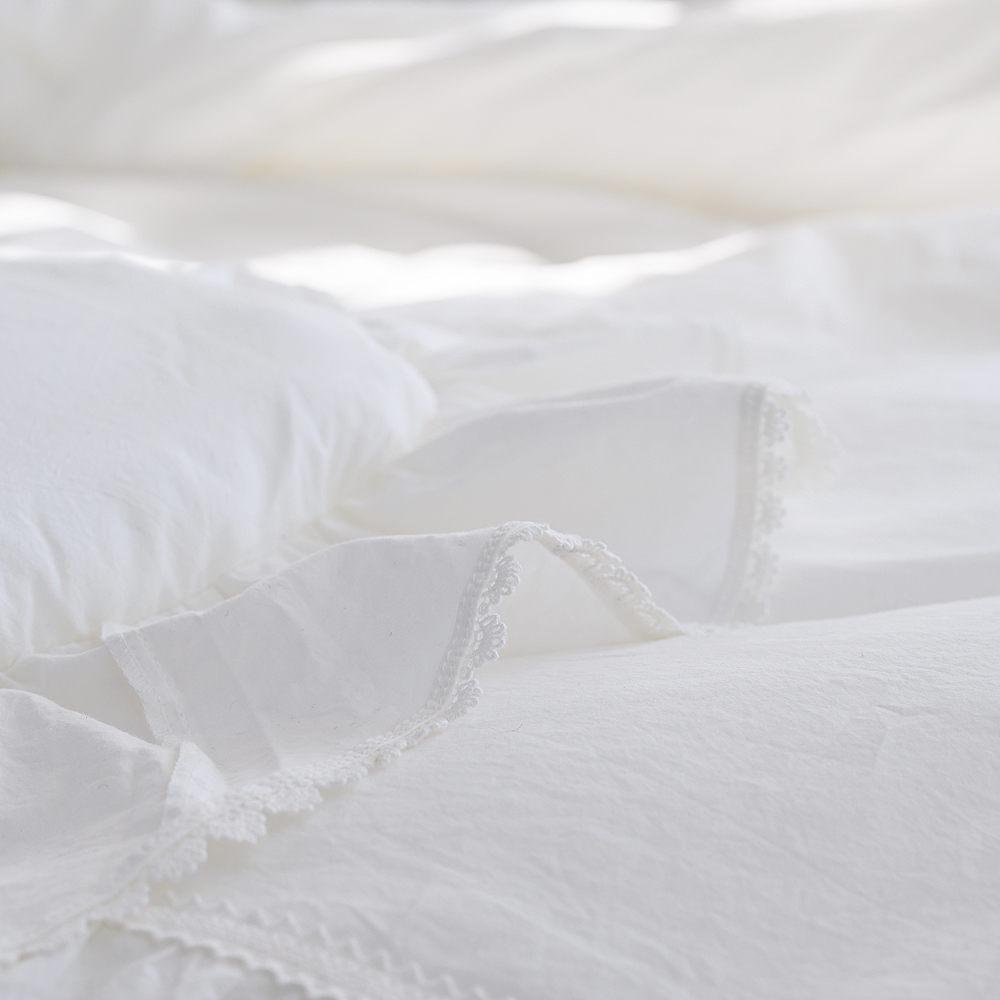 리눔아티카 부드러운 면 모달 호텔 셔링 레이스 차렵이불 세트