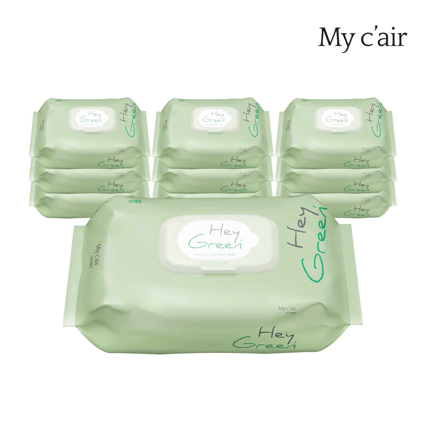 마이케어 헤이그린 물티슈 캡형 70매 10개