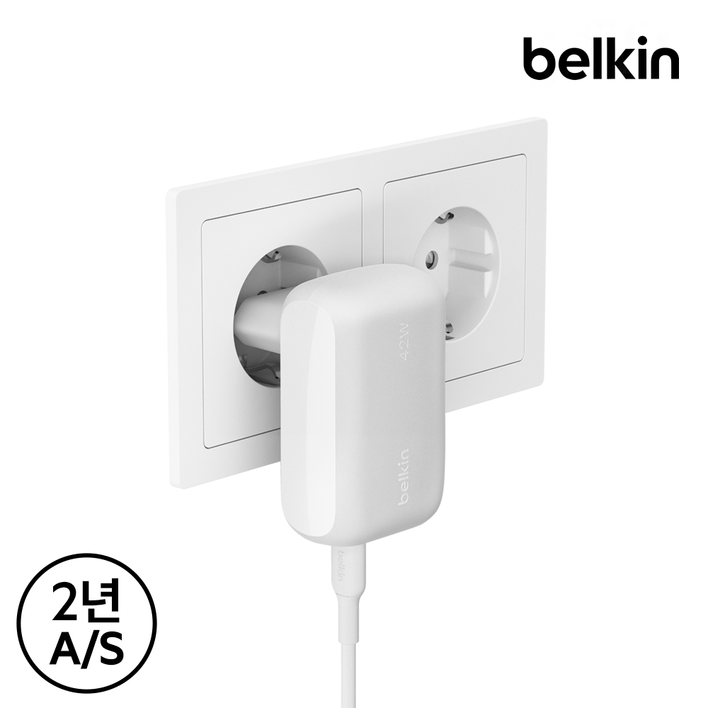 벨킨 42W USB C타입 PD PPS 듀얼 가정용 고속 충전기 WCB009kr 아이폰17 16 15 갤럭시 S25 S24 아이패드 호환 이미지 3