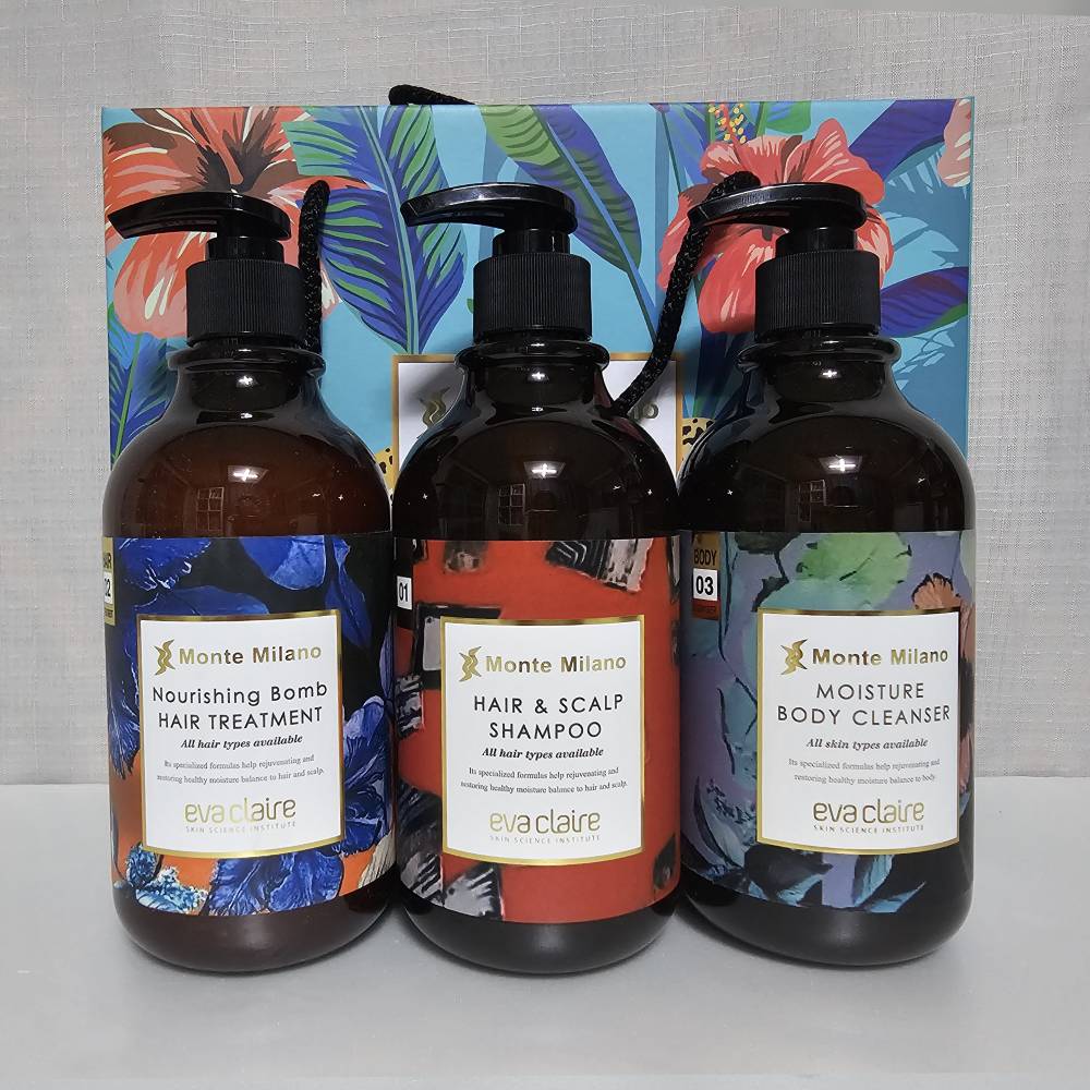에바끌레르 식물성추출물 기능성 탈모 헤어샴푸&린스& 바디클렌저 (500ml 3종세트) - 상품 이미지
