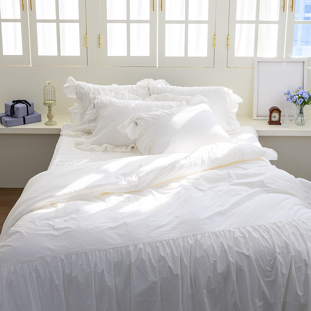 리눔아티카 부드러운 면 모달 호텔 셔링 레이스 차렵이불 세트