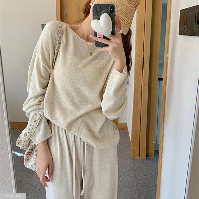 리콘 아이스 루즈핏 라운드 데일리 니트 10col 봄 여름 얇은 시원한 시스루 제이플로우 - 상품 이미지