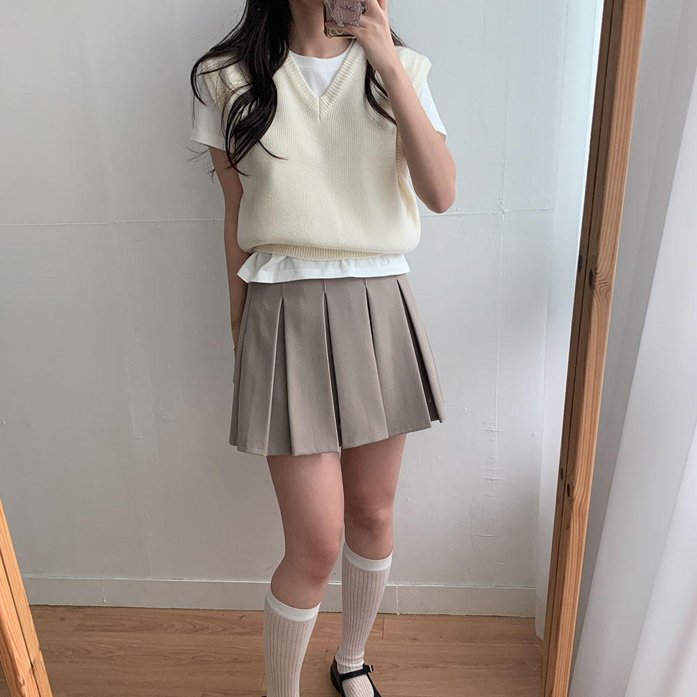 크롭니트조끼 브이넥니트조끼 - 상세 이미지 3