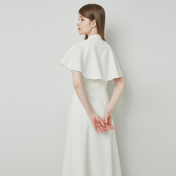 RAYLA cape Dress_Ivory - 상세 이미지 5