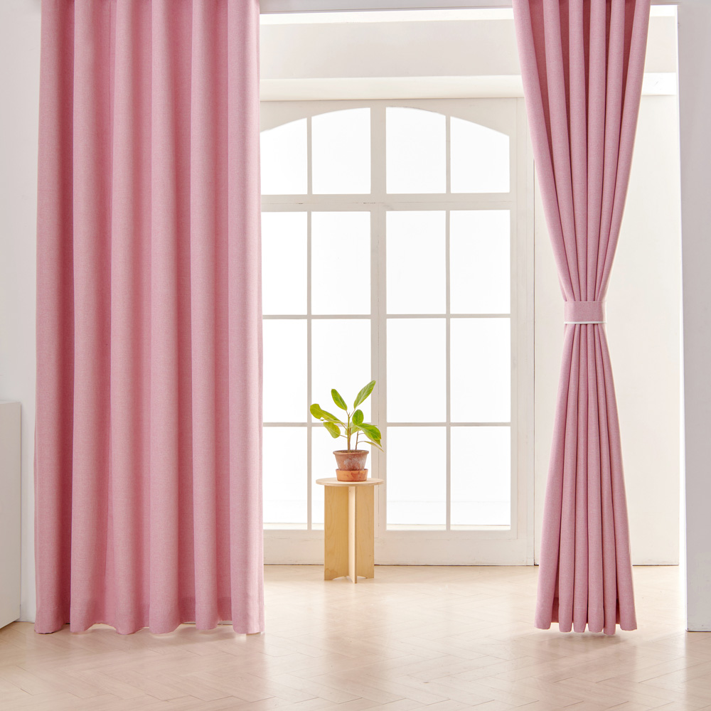 뷰하우스 데님 형상기억 거실 창문 복층 암막커튼 150x180 핀형 아일렛 맞춤제작 커텐