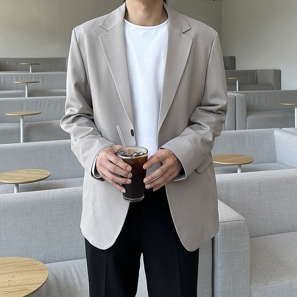 남자블레이저 봄 가을 남성오버핏블레이져 남자자켓 - 상세 이미지 2
