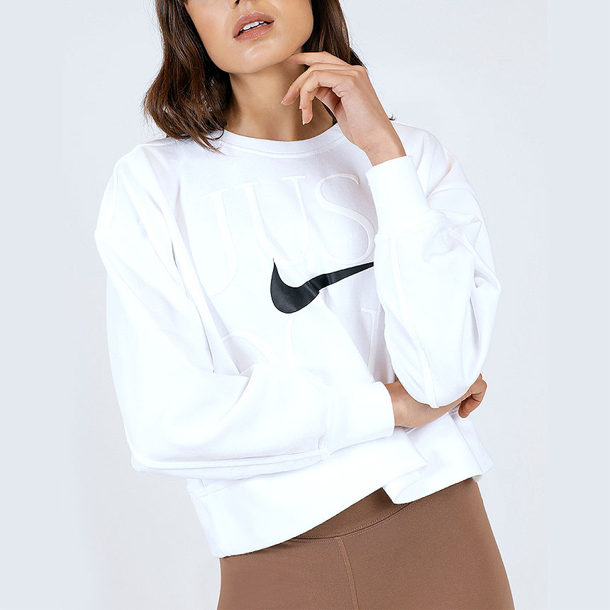[라스트사이즈 세일] 나이키 드라이핏 여성 크루넥 맨투맨 세미 크롭 긴팔 티셔츠 DR7613-100 XL Only - 상세 이미지 2