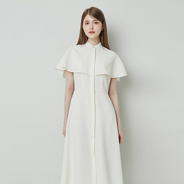 RAYLA cape Dress_Ivory - 메인 이미지